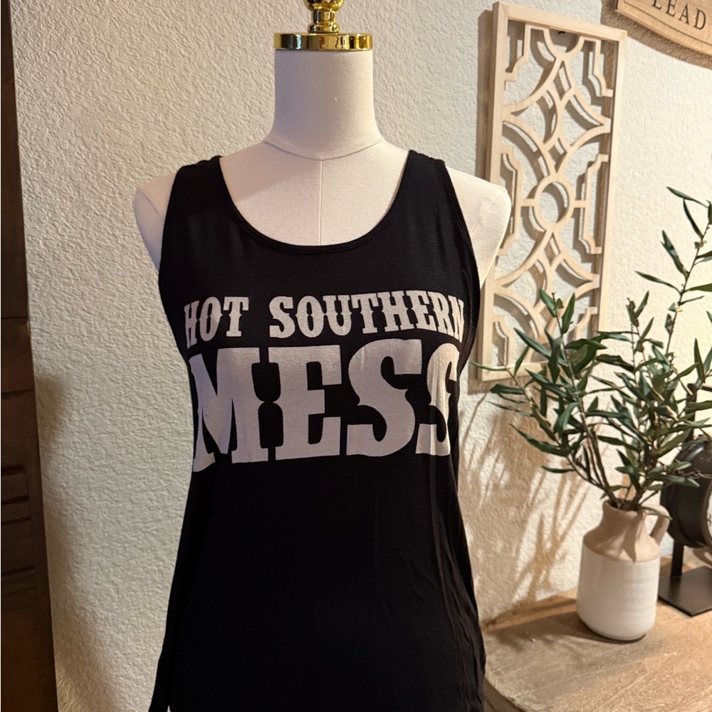 Hot Southern Mess Women's Black Tank Top